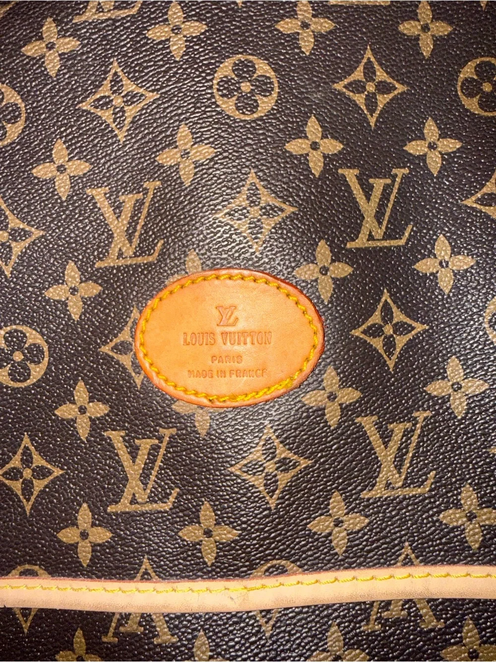 Louis Vuitton Brown Monogram Garment Cover with Natural Leather Trim